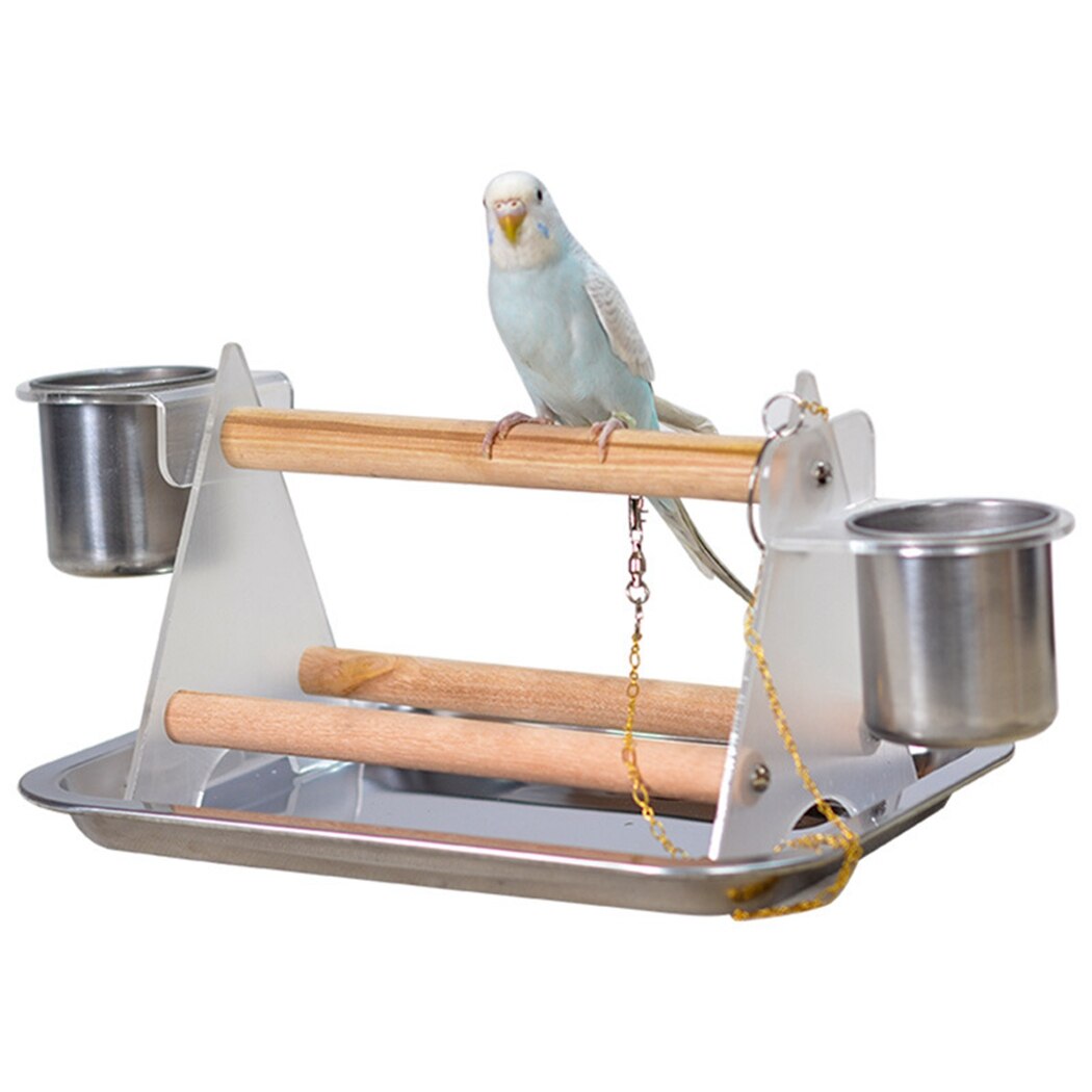 Wooden Parrot Stand Set Training Supplies Creative Portable Parrot Perch Stand Bird Stand For Desktop Pet Bird Supplies-ebowsos