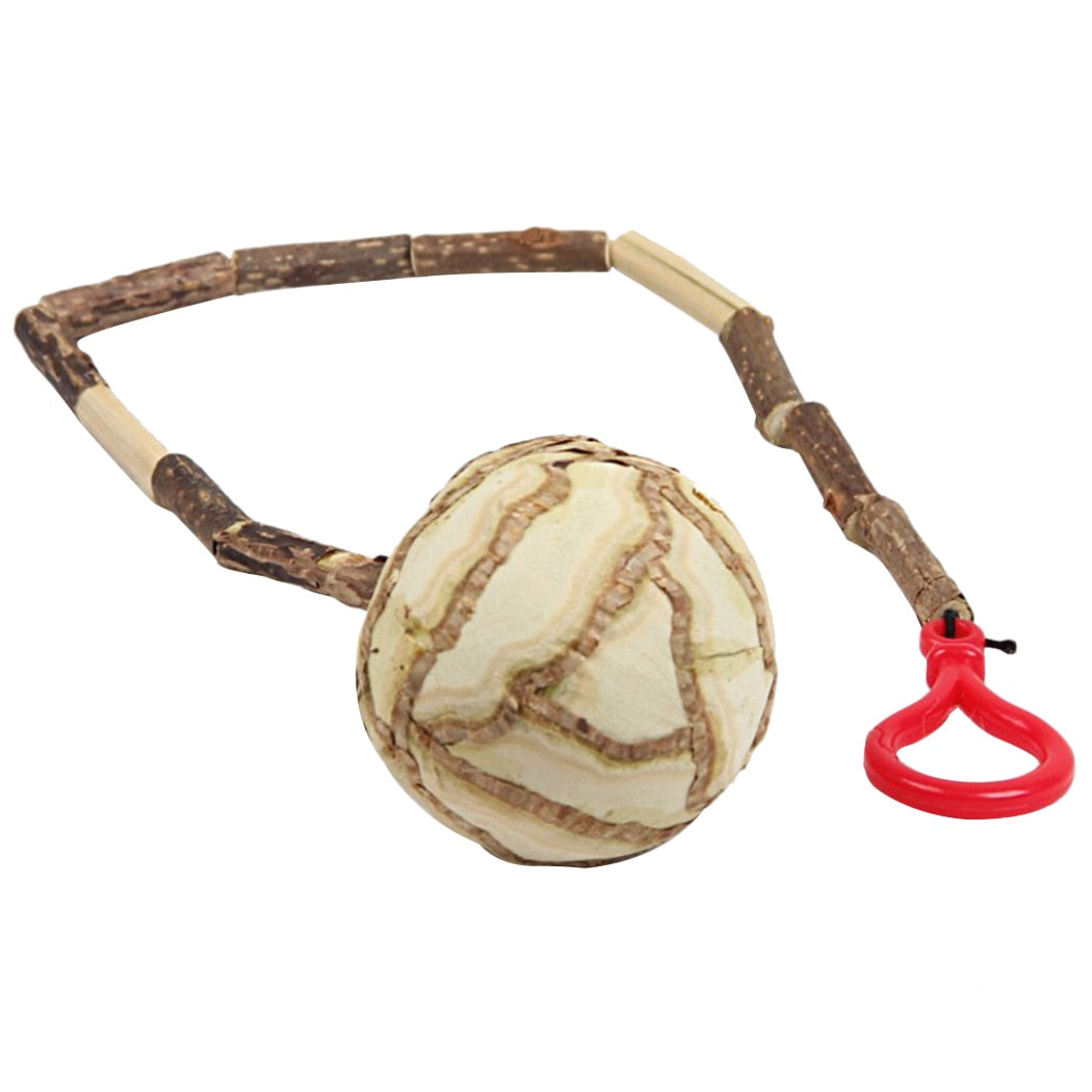 Wooden Scorpio Toy Ball Creative Cat Rope Toy Increase Appetite Catnip Pet Cat Toy Ball Funny Interactive Pet Wooden Toy-ebowsos