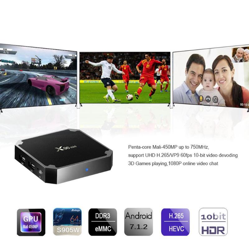 X96 Mini Android 7.1 Smart TV Box 2G+16G Amlogic S905W Quad Core 2.4G WiFi Set Top Box+Air Mouse Keyboard Set Top Box Promotion - ebowsos