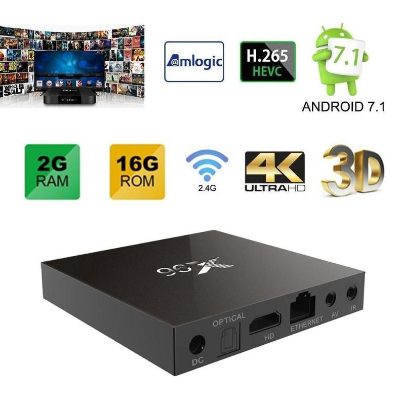 X96 Quad Core 2GB+16GB Android 7.1.2 Amlogic S905W DLNA WiFi Smart TV Box Support TF Card Reader Max 64GB Android TV Box New - ebowsos