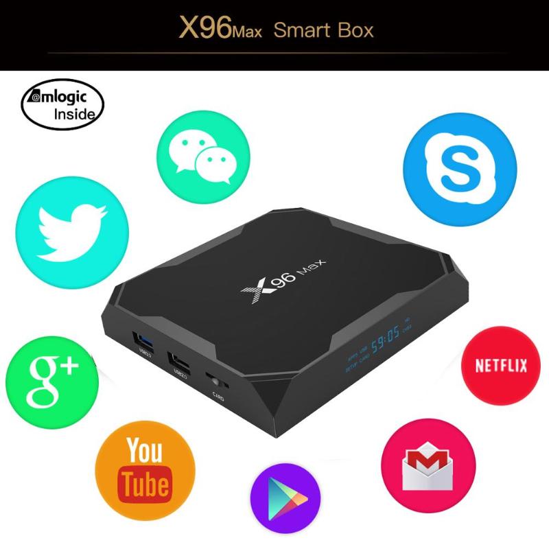 X96Max Smart TV BOX Android 8.1 Amlogic S905X2 LPDDR4 Quad Core 4GB 64GB 2.4G&5GHz Wifi BT 1000M H.265 4K Set top box X96 Max - ebowsos