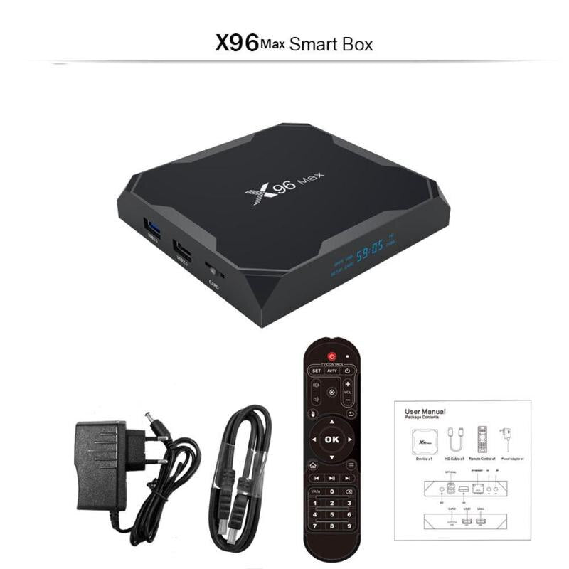 X96Max Smart TV BOX Android 8.1 Amlogic S905X2 LPDDR4 Quad Core 4GB 64GB 2.4G&5GHz Wifi BT 1000M H.265 4K Set top box X96 Max - ebowsos