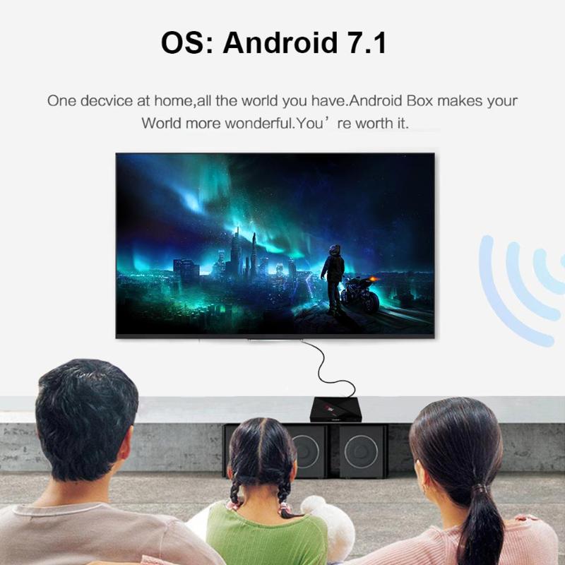 X99 Android 7.1 Smart TV Box RK3399 4GB RAM 32GB ROM 5G WiFi 4K TV Set-top Box Media Player With Voice Remote Control Hot Sale - ebowsos