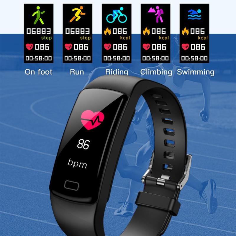 Y9 0.96 inch Smart Bracelet Fitness Tracker Heart Rate Blood Pressure Smart Band for Android 5.1 iOS 8.0 Support Many Languages - ebowsos