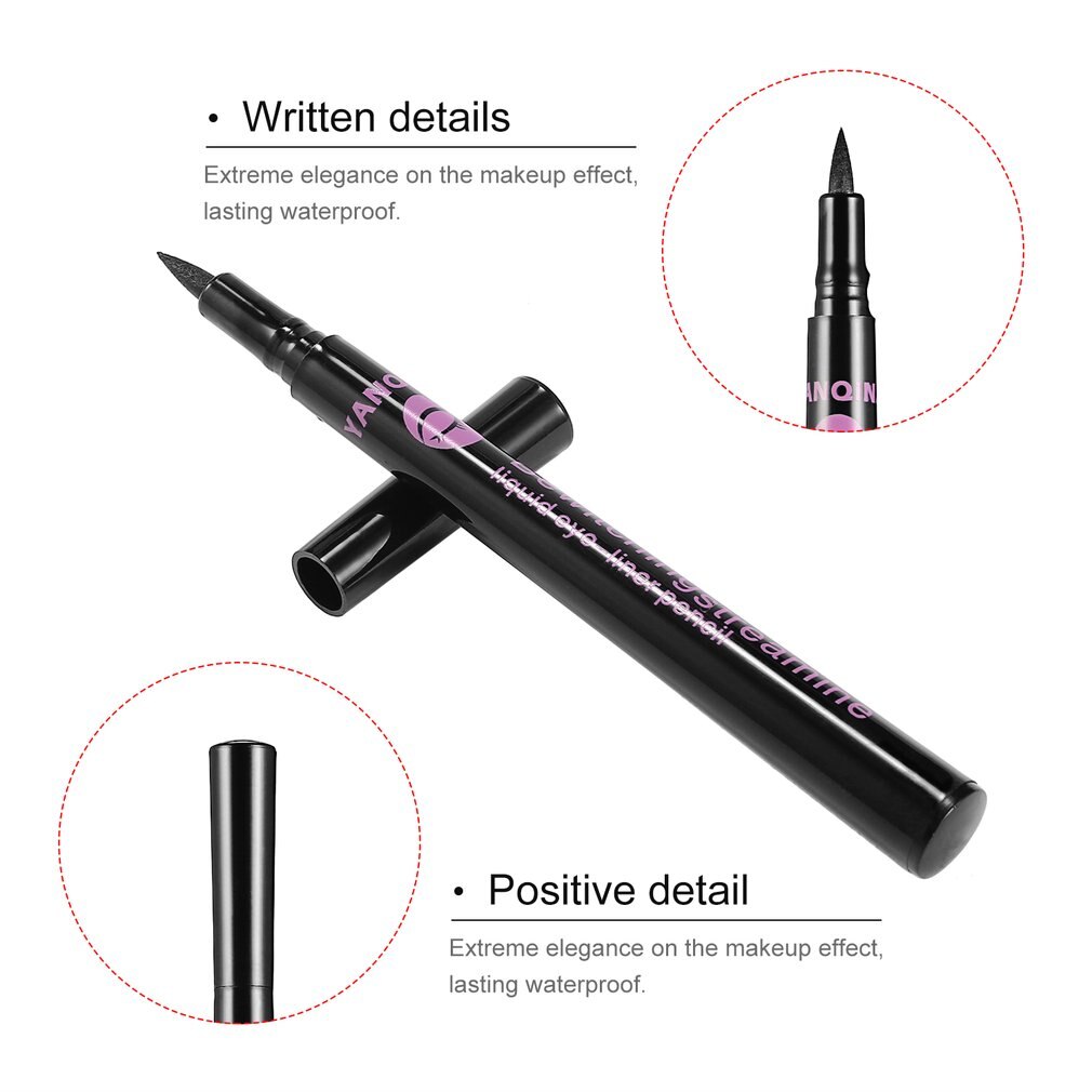 YANQINA 1PC Quick-Drying Waterproof Smoothly Liquid Eyeliner Eye Liner Pencil Makeup Pen Cosmetics for Women Girls Wedding Party - ebowsos