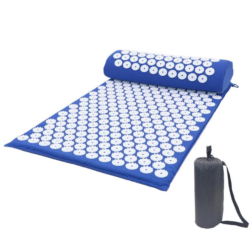 Yoga Spike Acupressure Mat Set Fitness Massage Cushion Body Pain Relieve Spike Mat-ebowsos