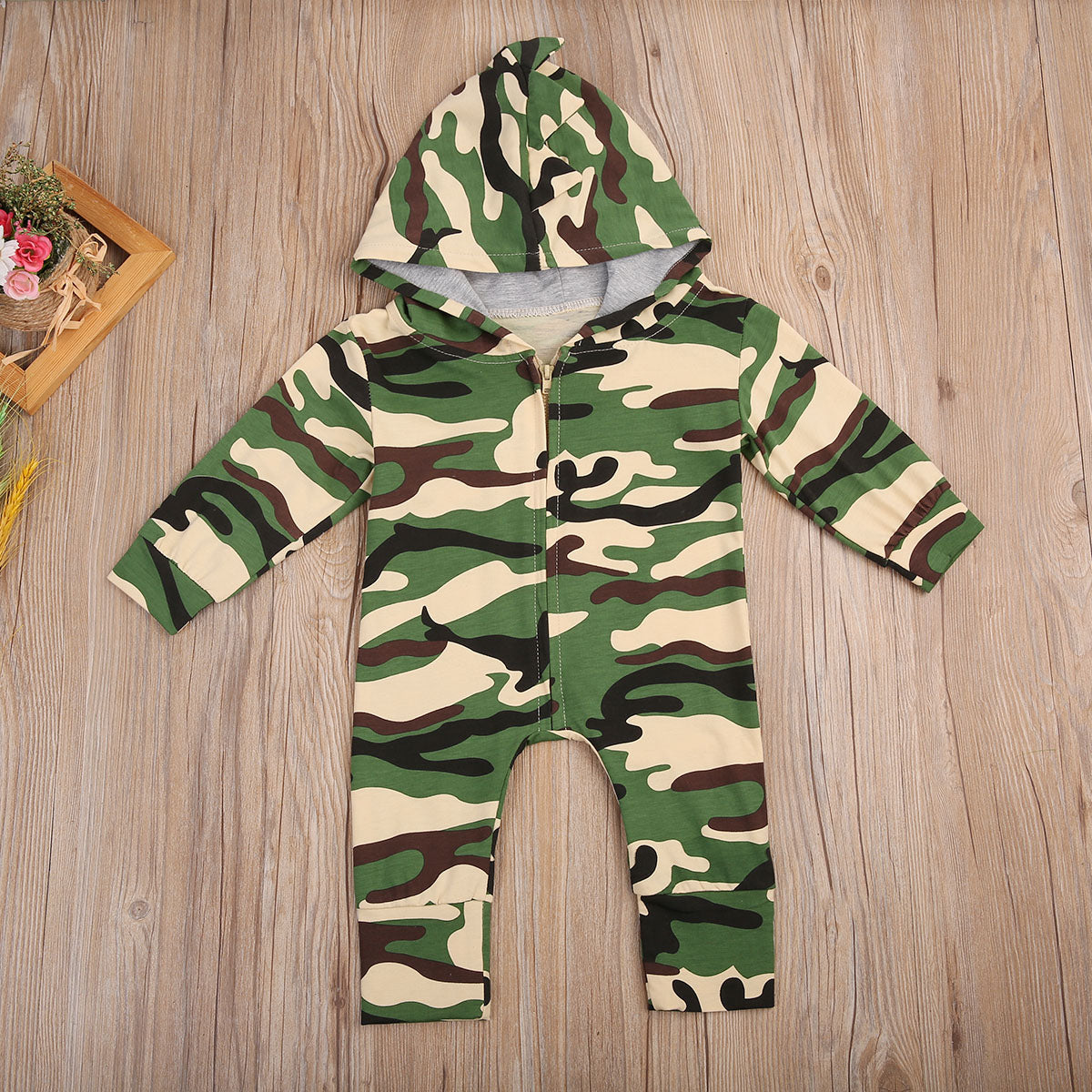 camouflage Top Kids Boy Girl Infant long sleeve Romper Jumpsuit Cotton Clothes Outfit Set - ebowsos