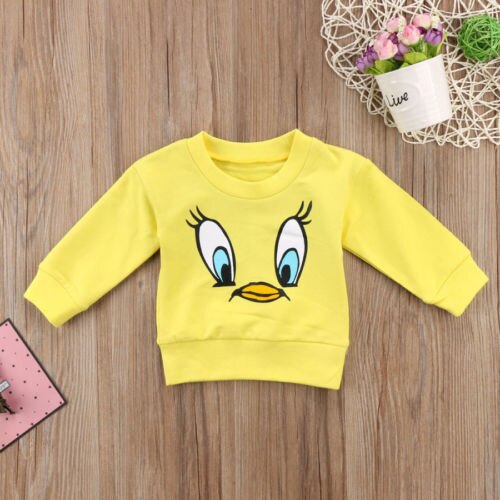 cute Lovely Toddler Kids Baby Girls Boys Cartoon Cotton Autumn&Spring Long Sleeve T-shirt Top Clothes - ebowsos