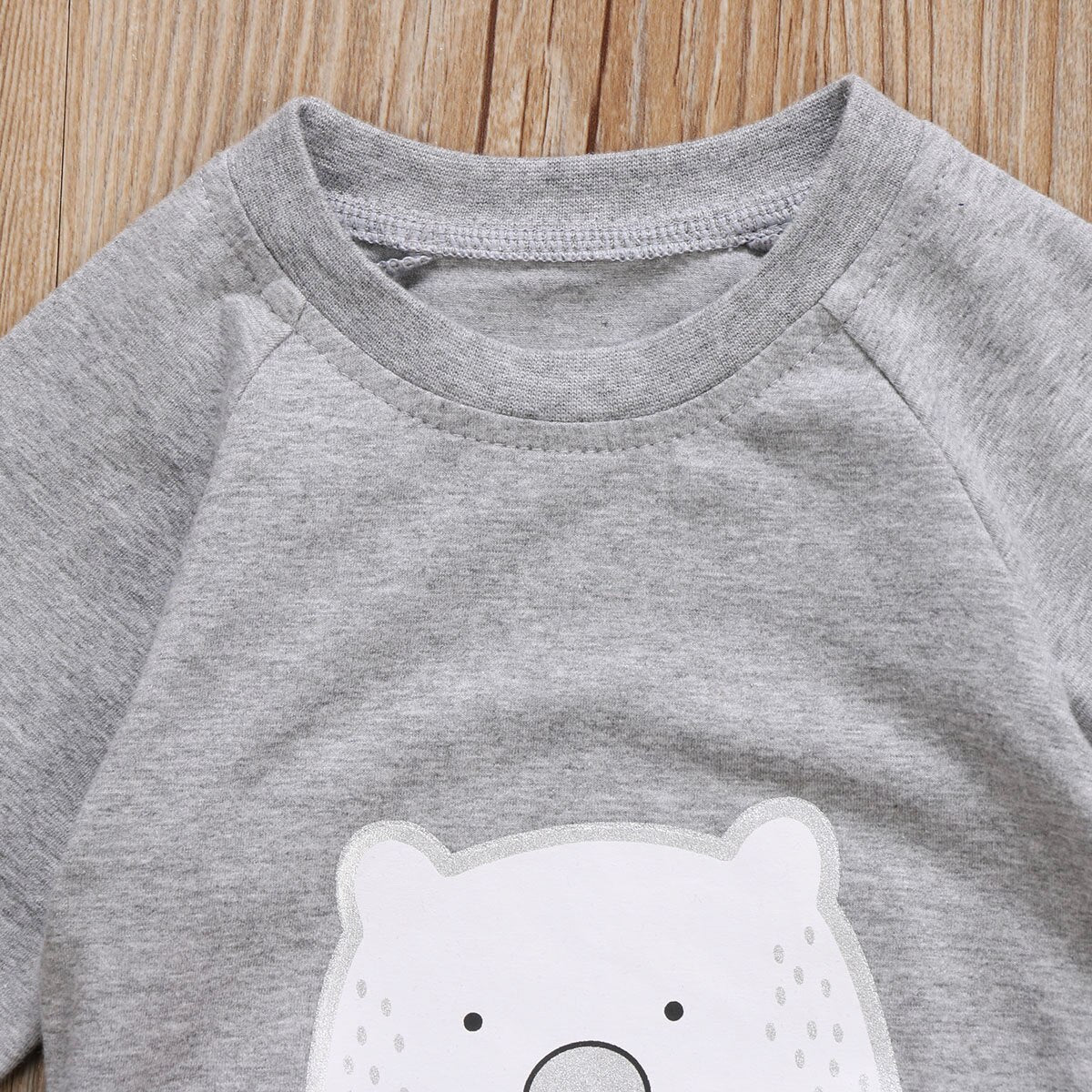 cute bear  2Pcs Newborn Baby Girl Boy long Sleeve Tops Romper Long Pants Outfit - ebowsos