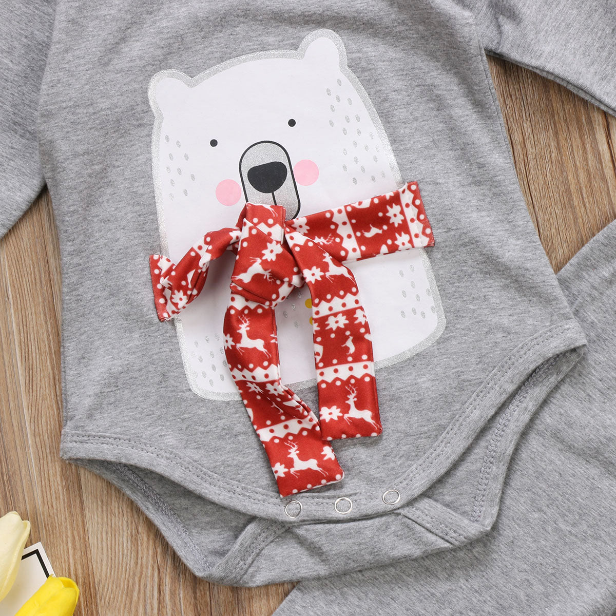 cute bear  2Pcs Newborn Baby Girl Boy long Sleeve Tops Romper Long Pants Outfit - ebowsos