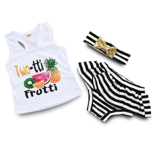 girl set Newborn Infant Baby Girls T-shirt Tops Shorts Pants Headband Clothes Outfits Set 3pcs - ebowsos