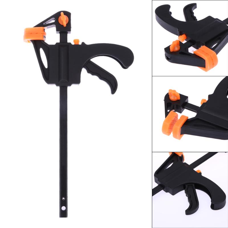 hot 4 Inch Quick Ratchet Release Speed Squeeze Work Bar Clamp Clip for Woodworking Spreader Gadget DIY Tool Clamps Clutch 10*3CM - ebowsos