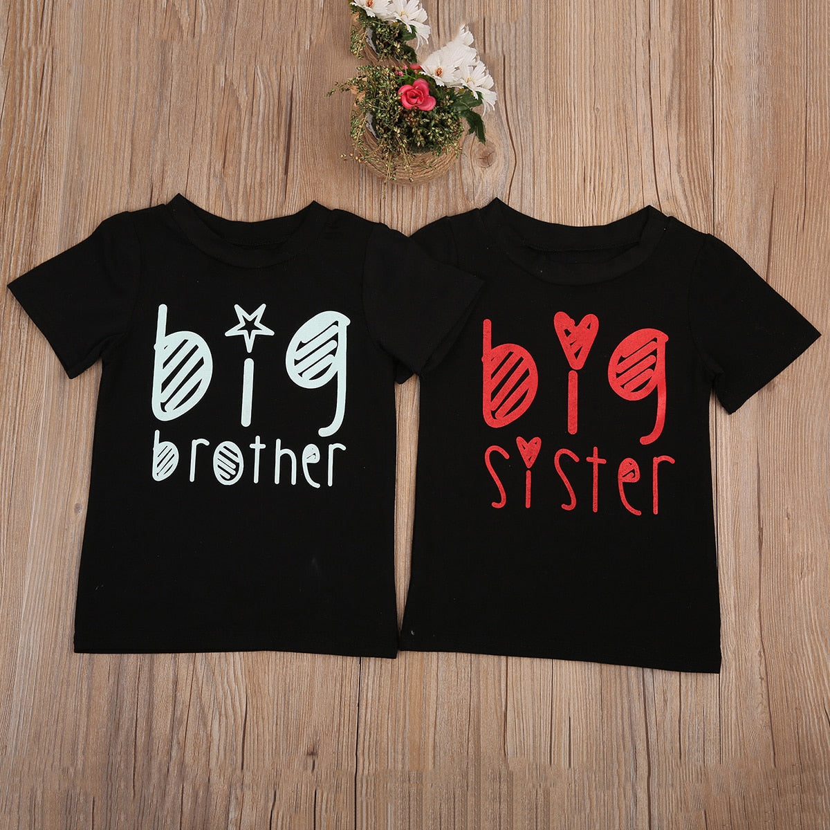 hot Boys Girls Casual Tee Kids Big Brother Cartoon short sleeve T shirts o-neck Tops clothes 2-7Y - ebowsos