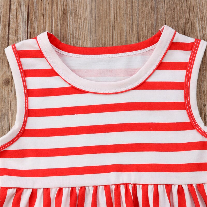 independence Day Newborn Toddler Baby Girl Summer Striped Tank Tops+Shorts Pants Outfits Set - ebowsos