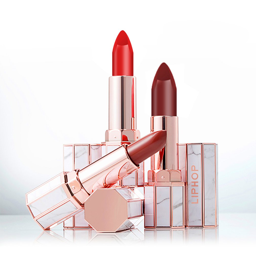 liphop ipstick Velvet Lipstick Long Lasting Moisture Cosmetic Rouge Lipstick Lips Makeup Bright Complexion - ebowsos