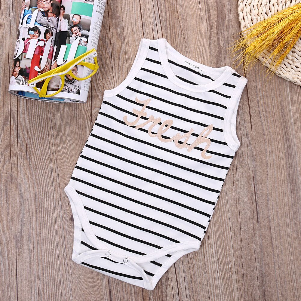 summer Striped Cotton children Jumpsuit Clothing Baby Boy Girls  Sunsuits  Bodysuit Playsuit Outfits - ebowsos