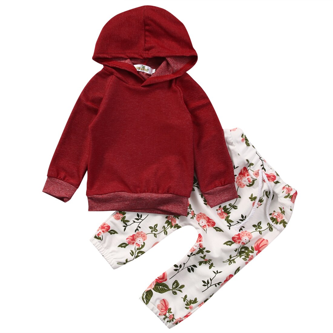 winter Newborn Baby Girls Kids Sweatshirt Hoodies Tops + Pants 2PCS Outfits Set Clothes - ebowsos