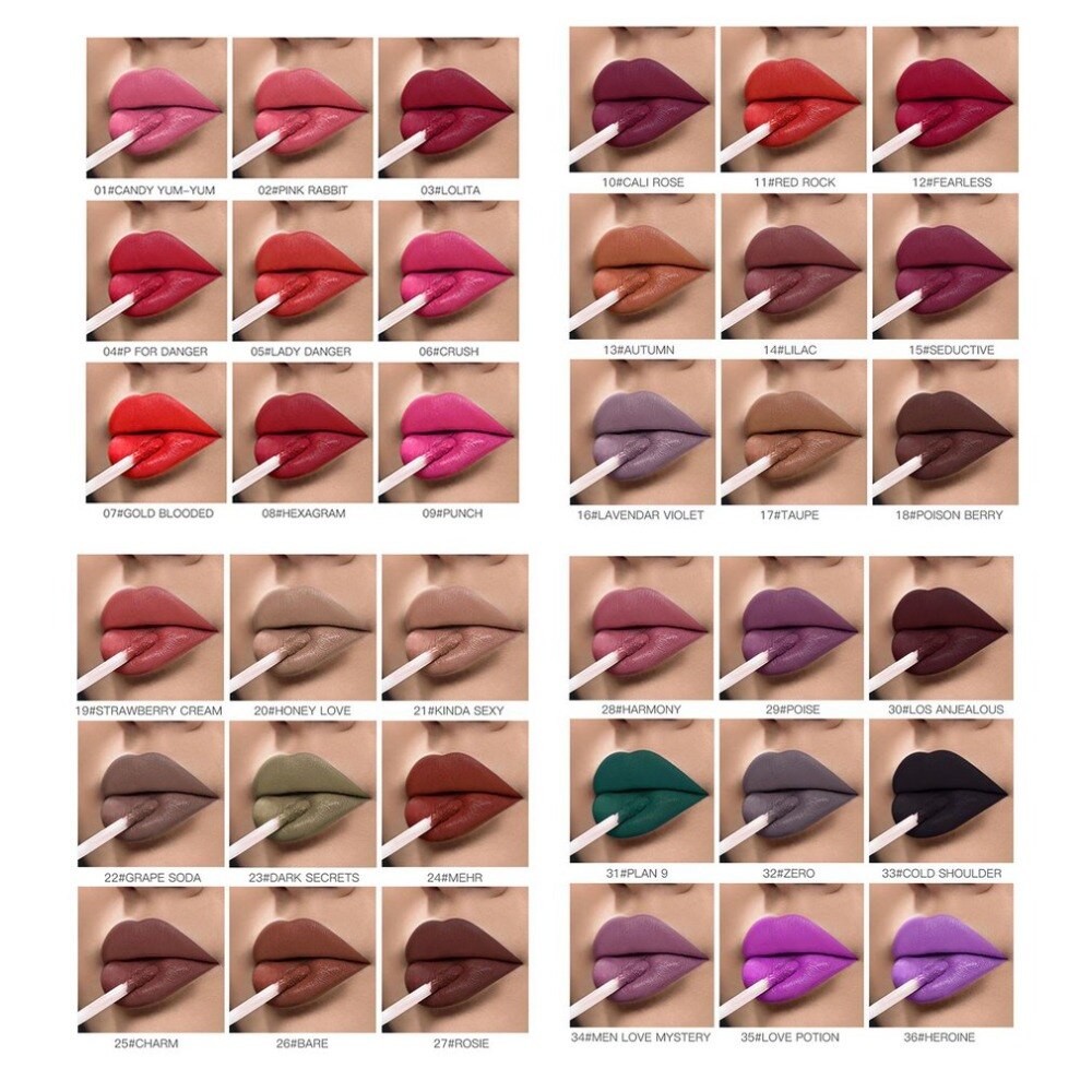 women make up Matte Lip Gloss Lasting Non Staining Liquid Lipstick - ebowsos